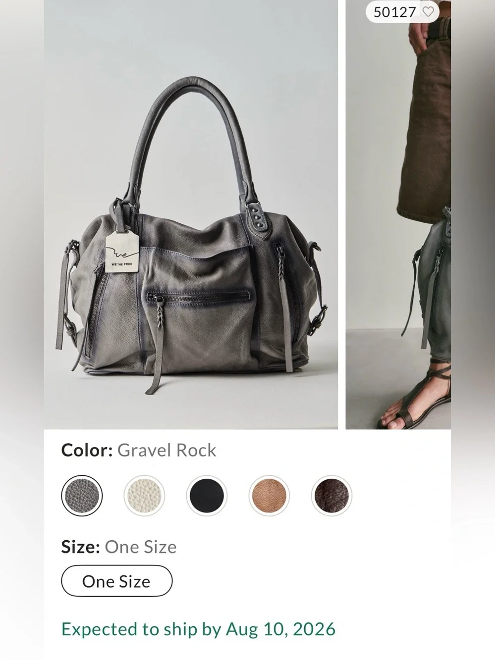 WE THE FREE EMERSON BAG IN GRAVEL ROCK NEW
